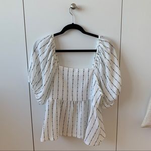 Madewell square neck balloon sleeves blouse